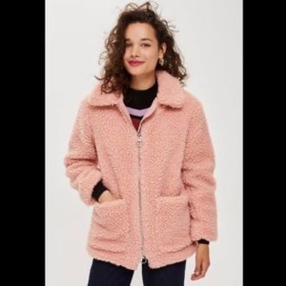 Topshop Pink fur Teddy Coat - Picture 8 of 9